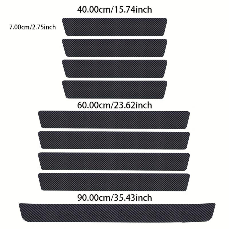 5pcs Carbon Fiber Car Door Sill Scratch Plate Cover Mat for Most Models