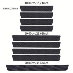 5pcs Carbon Fiber Car Door Sill Scratch Plate Cover Mat for Most Models