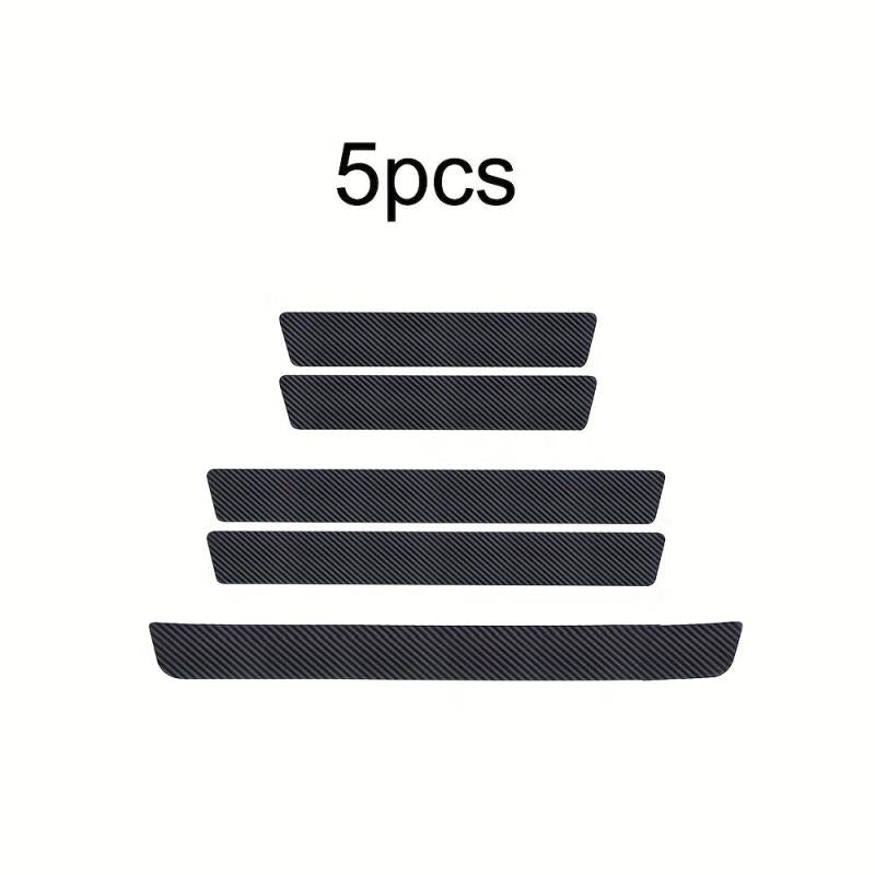 5pcs Carbon Fiber Car Door Sill Scratch Plate Cover Mat for Most Models