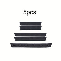5pcs Carbon Fiber Car Door Sill Scratch Plate Cover Mat for Most Models