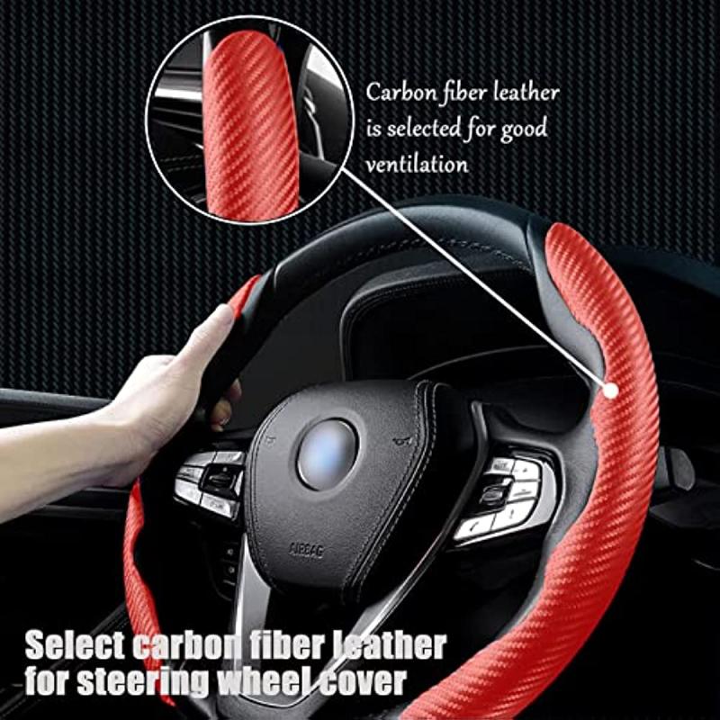 Carbon Fiber Leather Steering Wheel Cover