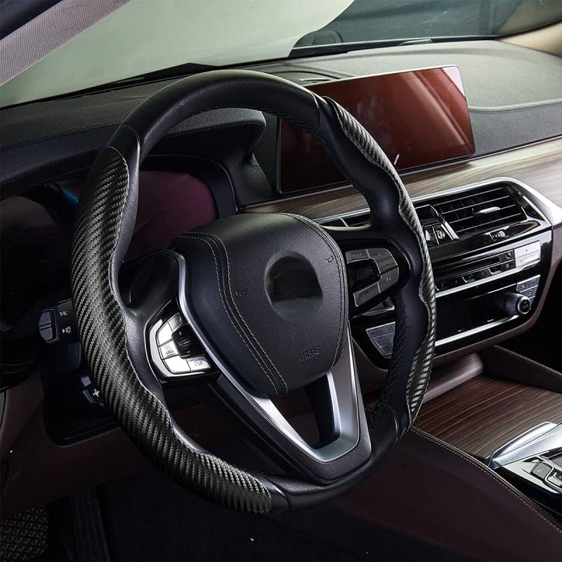 Carbon Fiber Leather Steering Wheel Cover