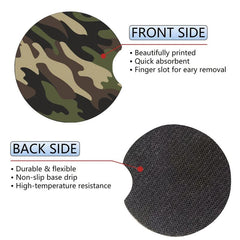 Stylish Camouflage Green Car Coasters