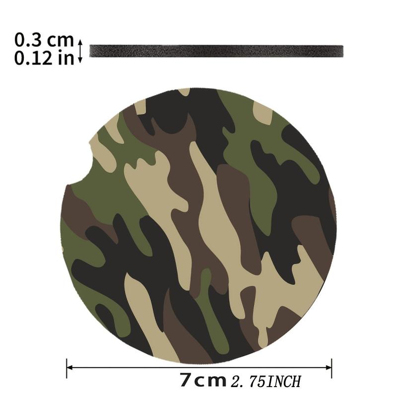 Stylish Camouflage Green Car Coasters