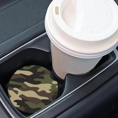 Stylish Camouflage Green Car Coasters