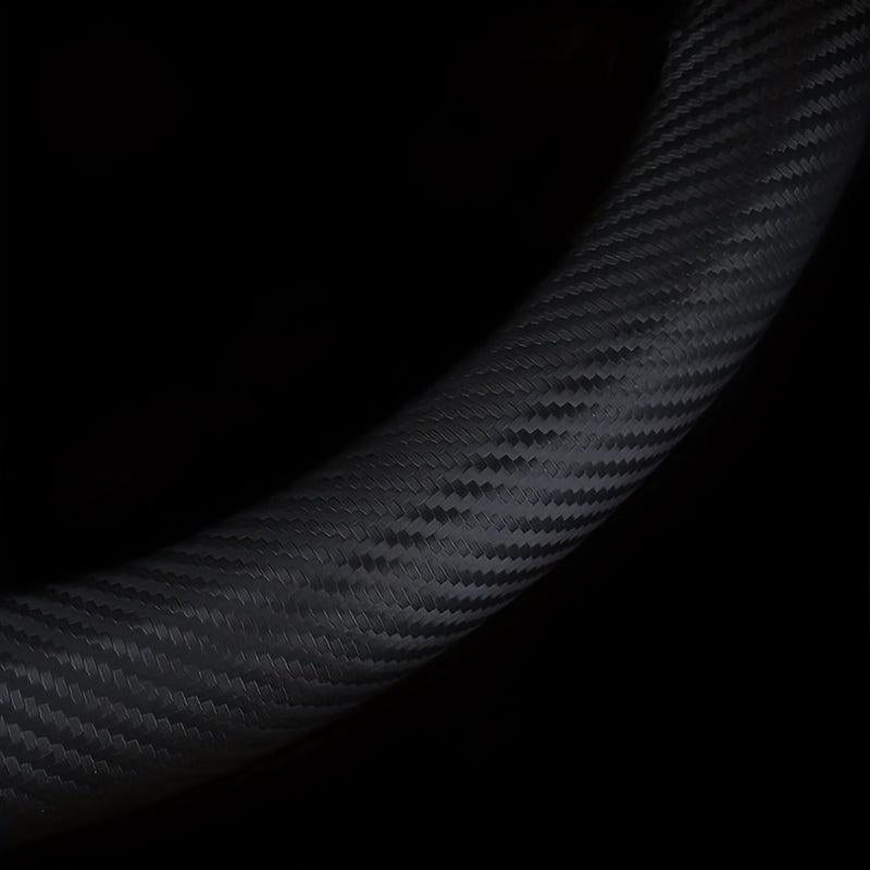 Carbon Fiber Grain Steering Wheel Cover - Round D Type Handle - All Seasons
