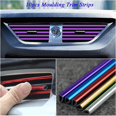 10Pcs Car AC Outlet U Shape Trim Strips Decor Accessories