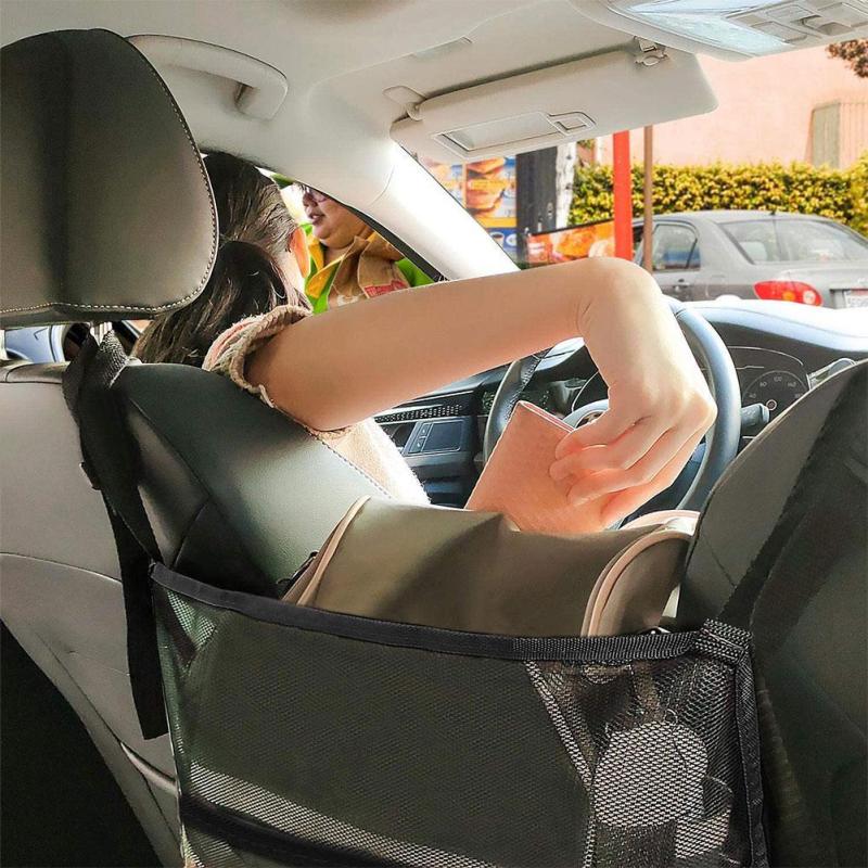 Car Seat Net Pocket Handbag Purse Holder Bag Organizer Pet Barrier Dog Pouch