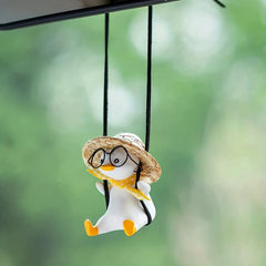 Duck Rear View Mirror Car Hanging Ornament Car Accessories For Women