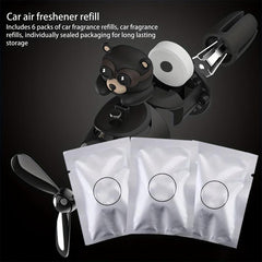6pcs Bear Pilot Car Air Freshener Scent Tablets Replacement Aromatherapy