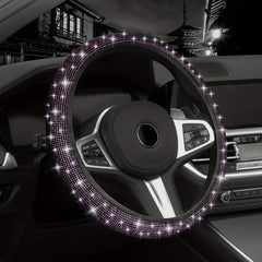 Henisa Acrylic Diamond Steering Wheel Cover - 36.83-38.1 cm - Women's Gift
