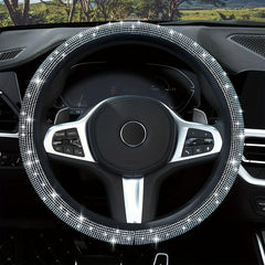 Henisa Acrylic Diamond Steering Wheel Cover - 36.83-38.1 cm - Women's Gift
