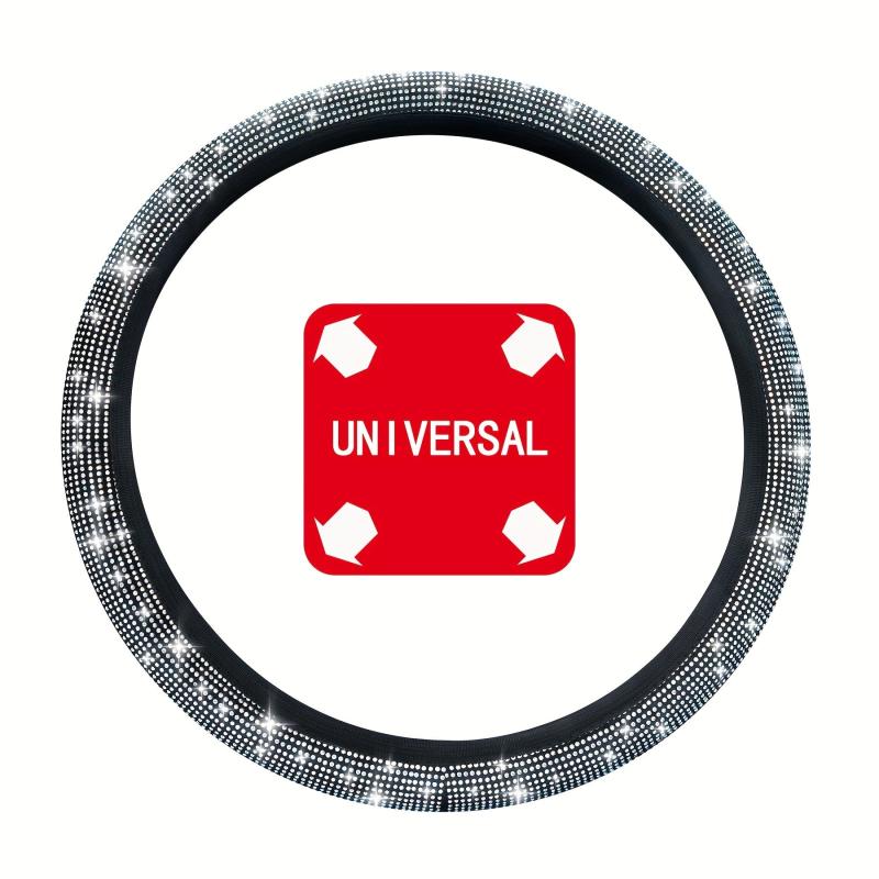 Henisa Acrylic Diamond Steering Wheel Cover - 36.83-38.1 cm - Women's Gift