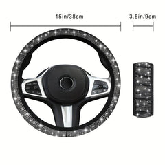 Henisa Acrylic Diamond Steering Wheel Cover - 36.83-38.1 cm - Women's Gift