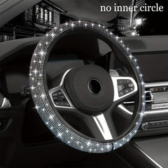 Henisa Acrylic Diamond Steering Wheel Cover - 36.83-38.1 cm - Women's Gift