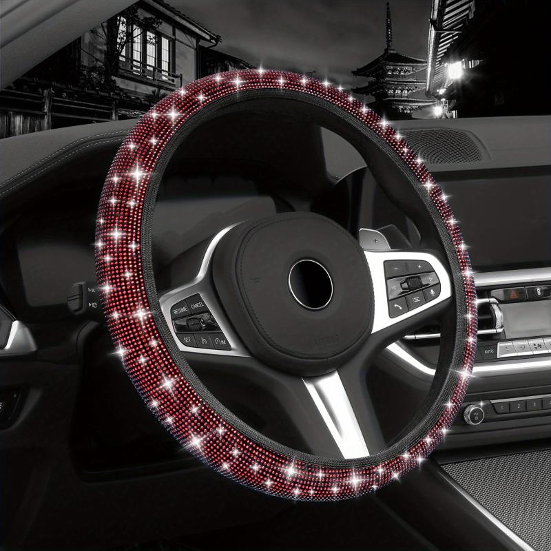 Henisa Acrylic Diamond Steering Wheel Cover - 36.83-38.1 cm - Women's Gift