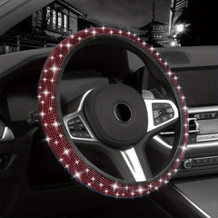 Henisa Acrylic Diamond Steering Wheel Cover - 36.83-38.1 cm - Women's Gift