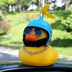 Duck With Helmet Car Ornament Dashboard Decoration Accessories