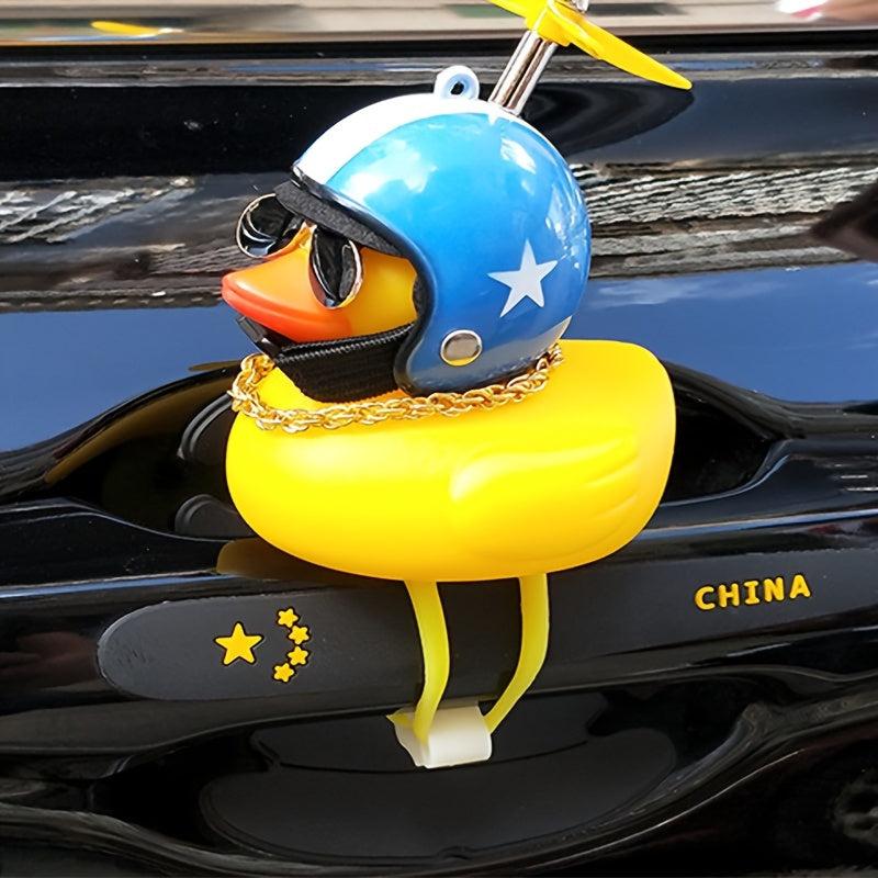 Duck With Helmet Car Ornament Dashboard Decoration Accessories