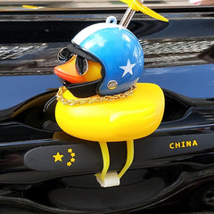 Duck With Helmet Car Ornament Dashboard Decoration Accessories