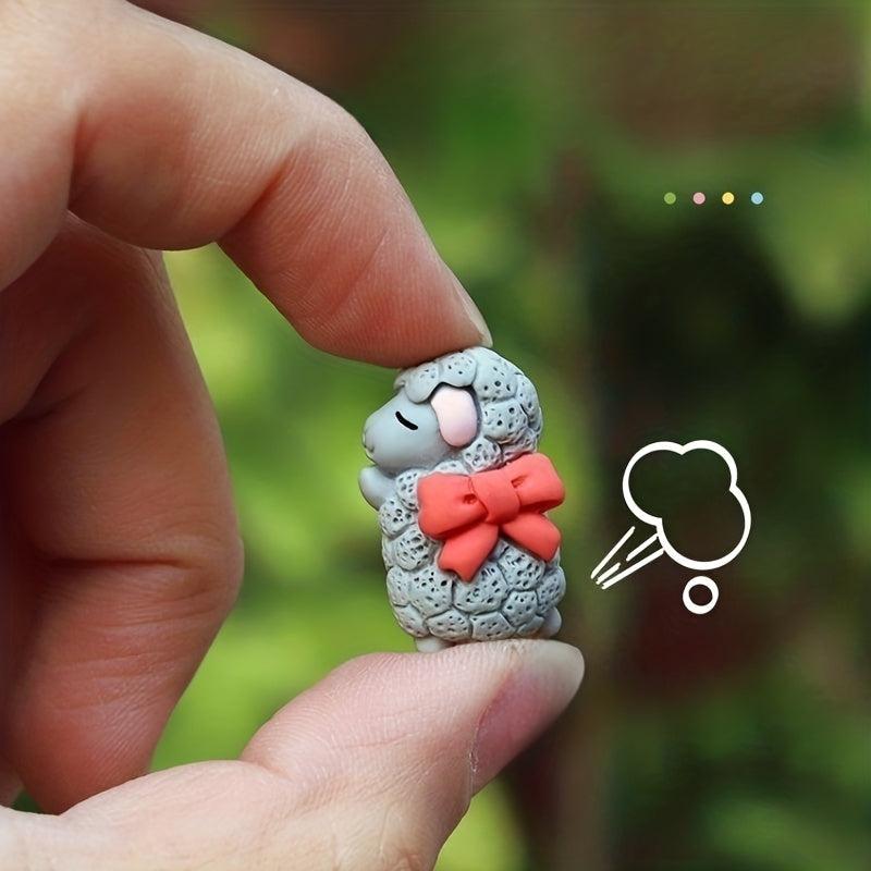 6pcs Mini Anime Car Center Console Ornaments Sleeping Bunny Sheep Bear