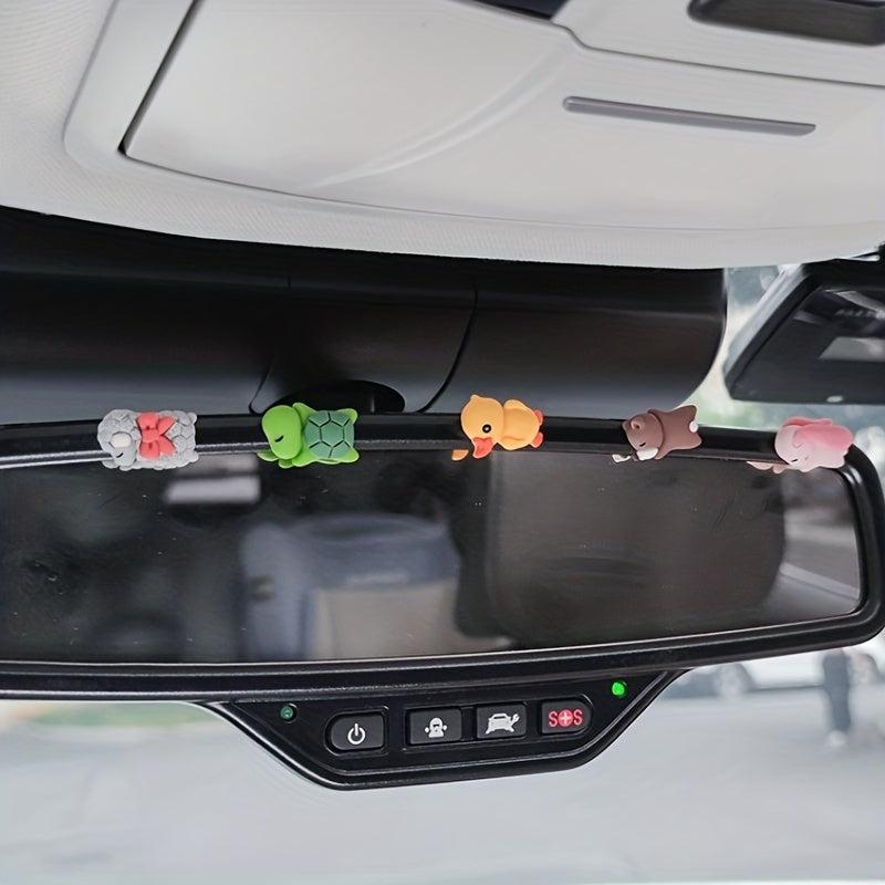 6pcs Mini Anime Car Center Console Ornaments Sleeping Bunny Sheep Bear