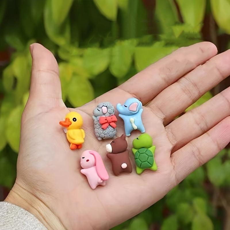 6pcs Mini Anime Car Center Console Ornaments Sleeping Bunny Sheep Bear