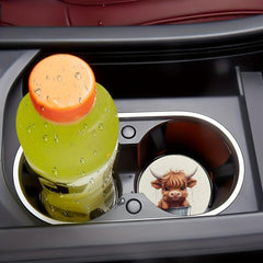 2pcs Cow Water Absorbable Car Cup Holder Coaster Mats