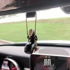 No Face Man Car Pendant Swing Car Decoration Anime Car Accessories