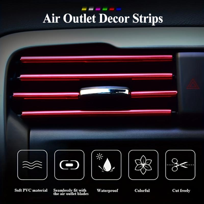10pcs Car Air Outlet Decorative Strip U-shaped Car Interior Styling