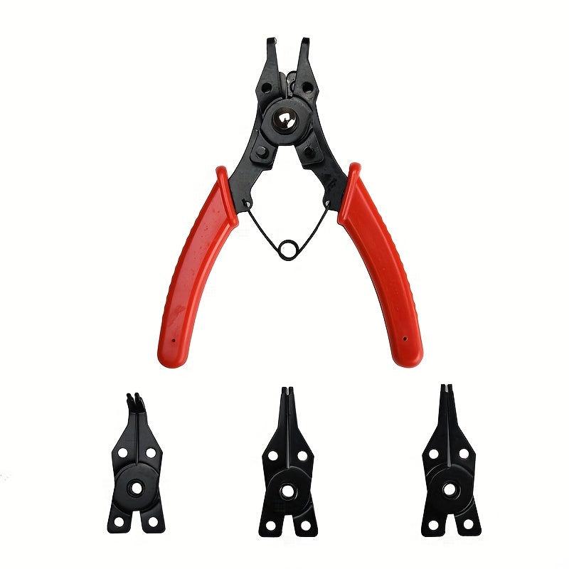 4-In-1 Circlip Pliers Set Snap Ring Pliers Crimp Removable Plier Head Retaining