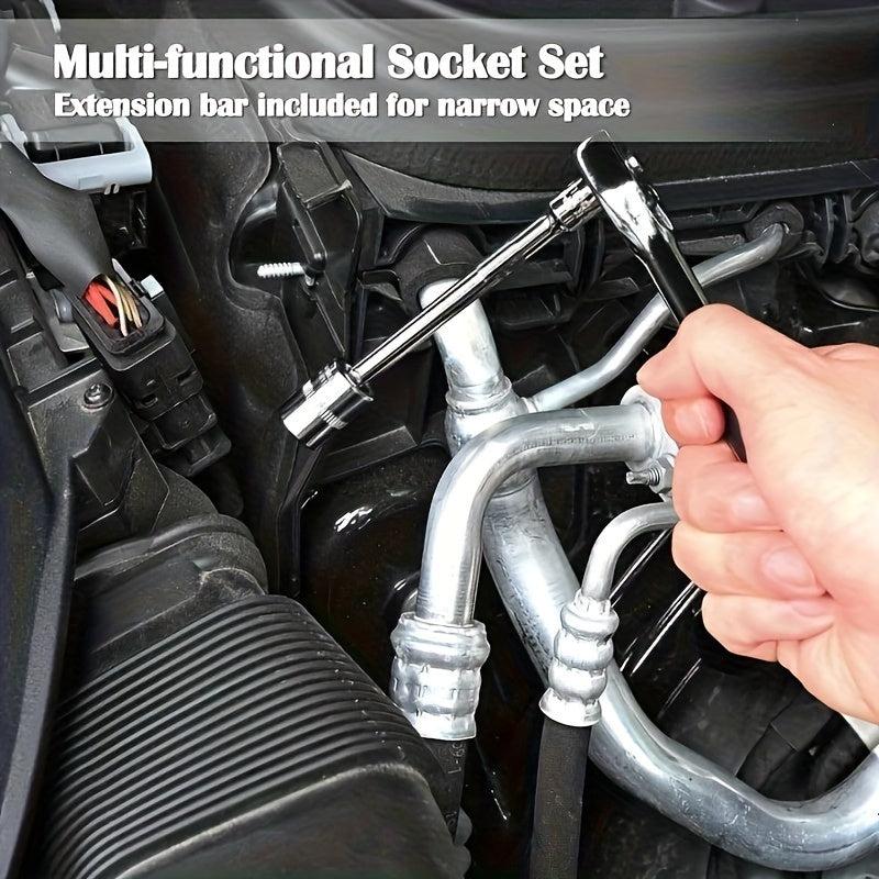 46pc Car Repair Tool Set Ratchet Torque Wrench Screwdriver Socket Combo Kit