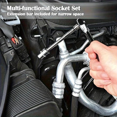 46pc Car Repair Tool Set Ratchet Torque Wrench Screwdriver Socket Combo Kit