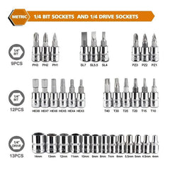 46pc Car Repair Tool Set Ratchet Torque Wrench Screwdriver Socket Combo Kit