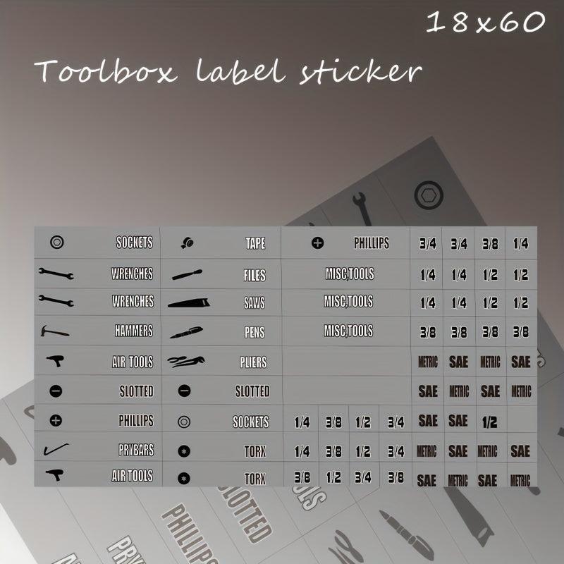 99pcs Tool Box Label Decal Sticker Set Organization for Toolbox