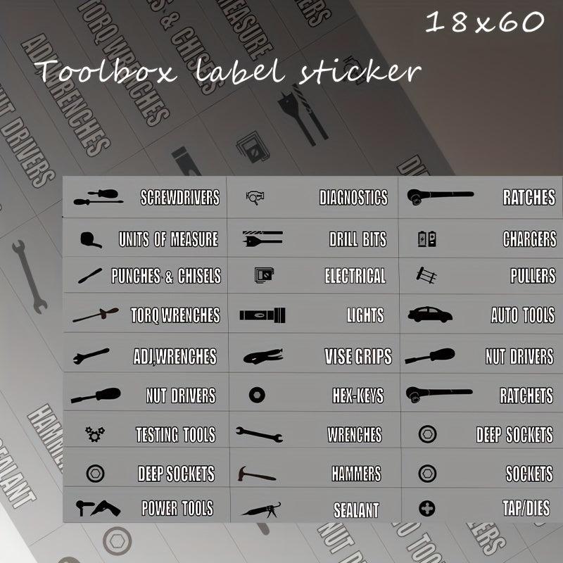 99pcs Tool Box Label Decal Sticker Set Organization for Toolbox