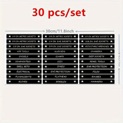 30pcs Tool Box Organizational Labels for Steel Tool Chest Drawer
