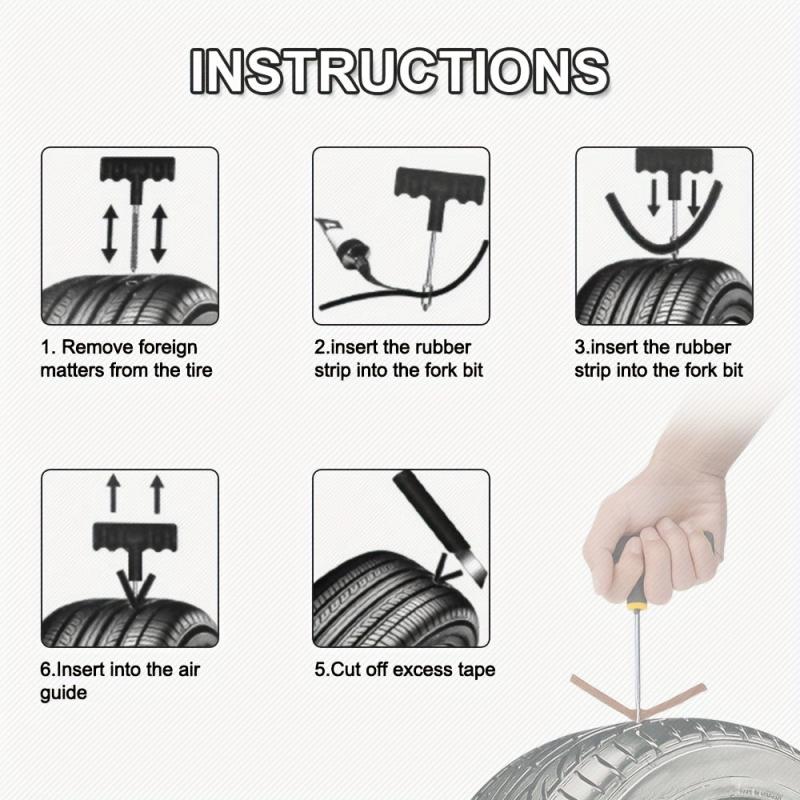 20pcs Car Tire Repair Kit Truck Motorcycle Tubeless Tyre Puncture Plug Set