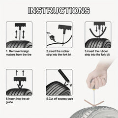 20pcs Car Tire Repair Kit Truck Motorcycle Tubeless Tyre Puncture Plug Set