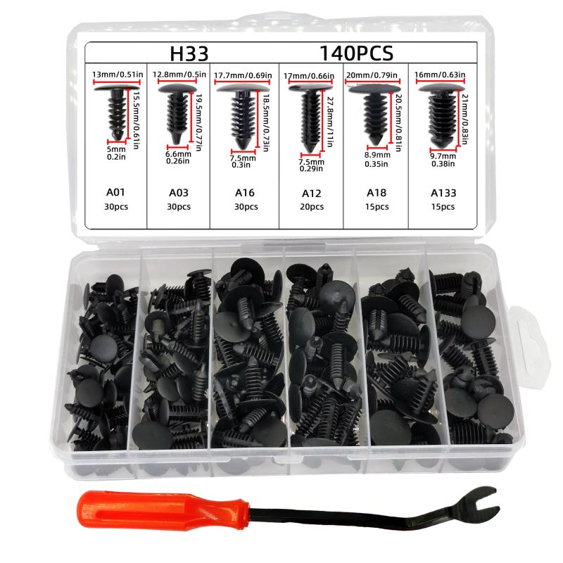 140pcs Plastic Clip Bumper Door Lining Ceiling Rivet Kit