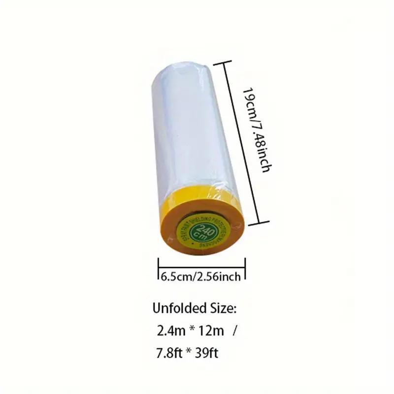 Pre Taped Masking Film Clear Plastic Sheeting