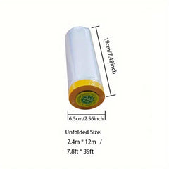 Pre Taped Masking Film Clear Plastic Sheeting