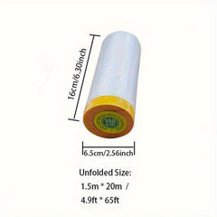 Pre Taped Masking Film Clear Plastic Sheeting