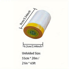 Pre Taped Masking Film Clear Plastic Sheeting