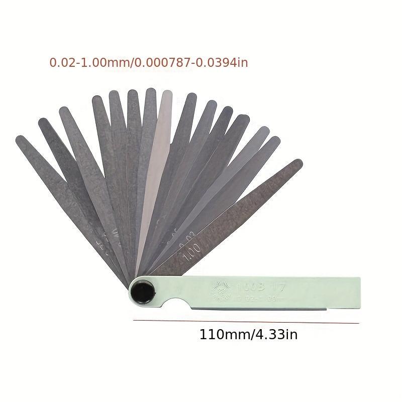 Metric Thickness Feeler Gauge 0 02 1 00mm 17 Blades Mn Steel Measuring Tool