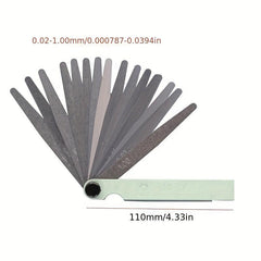 Metric Thickness Feeler Gauge 0 02 1 00mm 17 Blades Mn Steel Measuring Tool