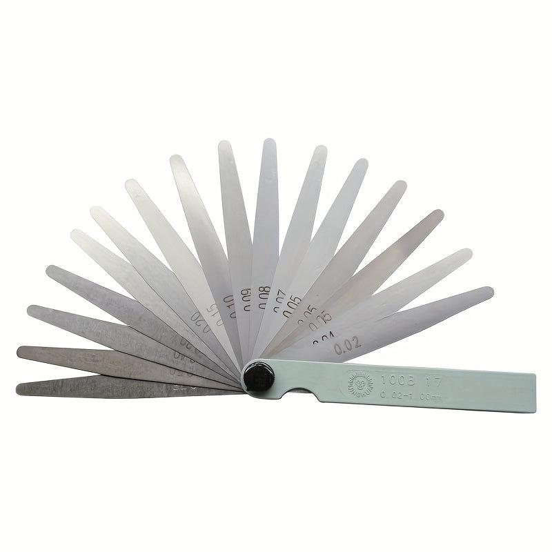 Metric Thickness Feeler Gauge 0 02 1 00mm 17 Blades Mn Steel Measuring Tool