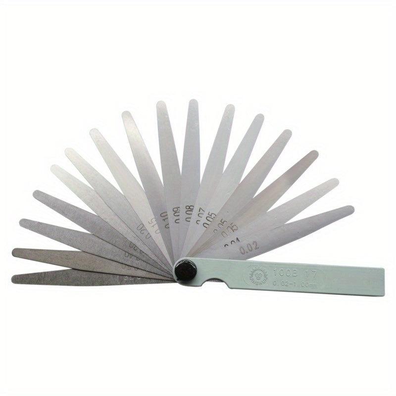 Metric Thickness Feeler Gauge 0 02 1 00mm 17 Blades Mn Steel Measuring Tool