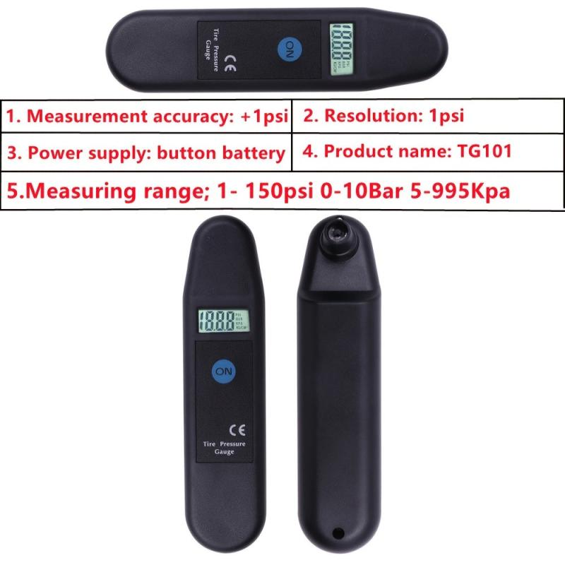 TG101 Digital Car Tire Air Pressure Gauge Meter LCD Display