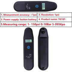 TG101 Digital Car Tire Air Pressure Gauge Meter LCD Display